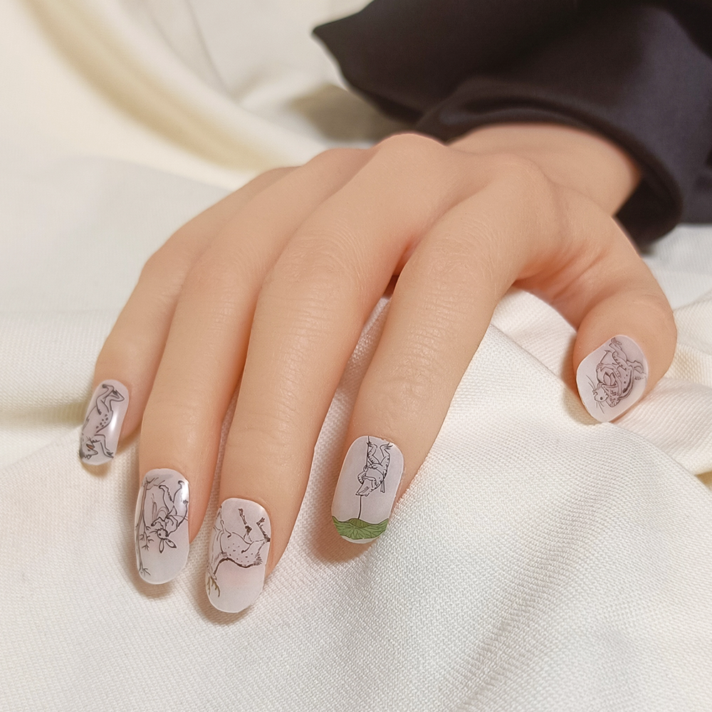 半硬化ジェルネイルシール Gel Nail Stickers【A017】鳥獣戯画