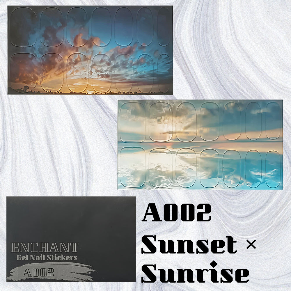 半硬化ジェルネイルシール Gel Nail Stickers【A002】Sunset × Sunrise