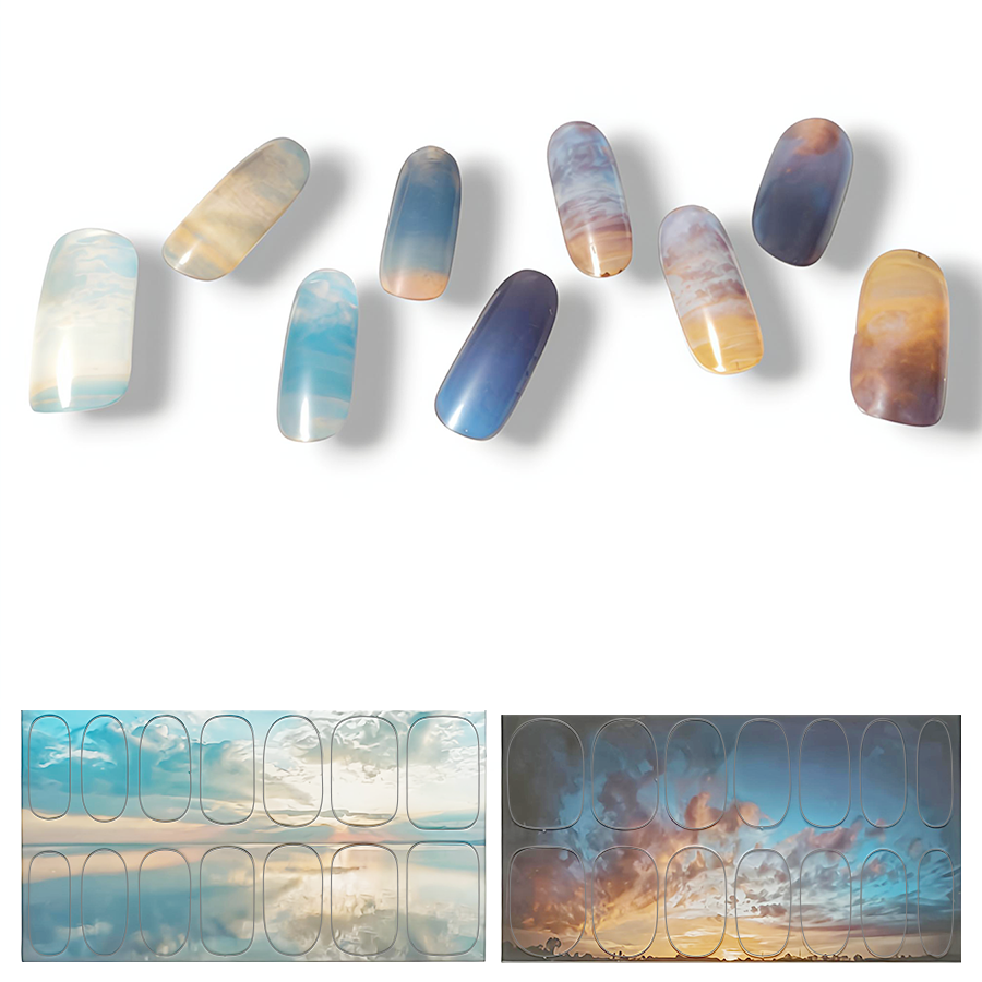 半硬化ジェルネイルシール Gel Nail Stickers【A002】Sunset × Sunrise