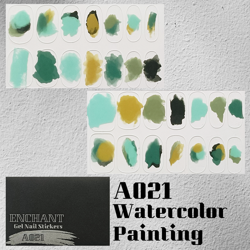 半硬化ジェルネイルシール Gel Nail Stickers【A021】Watercolor Painting