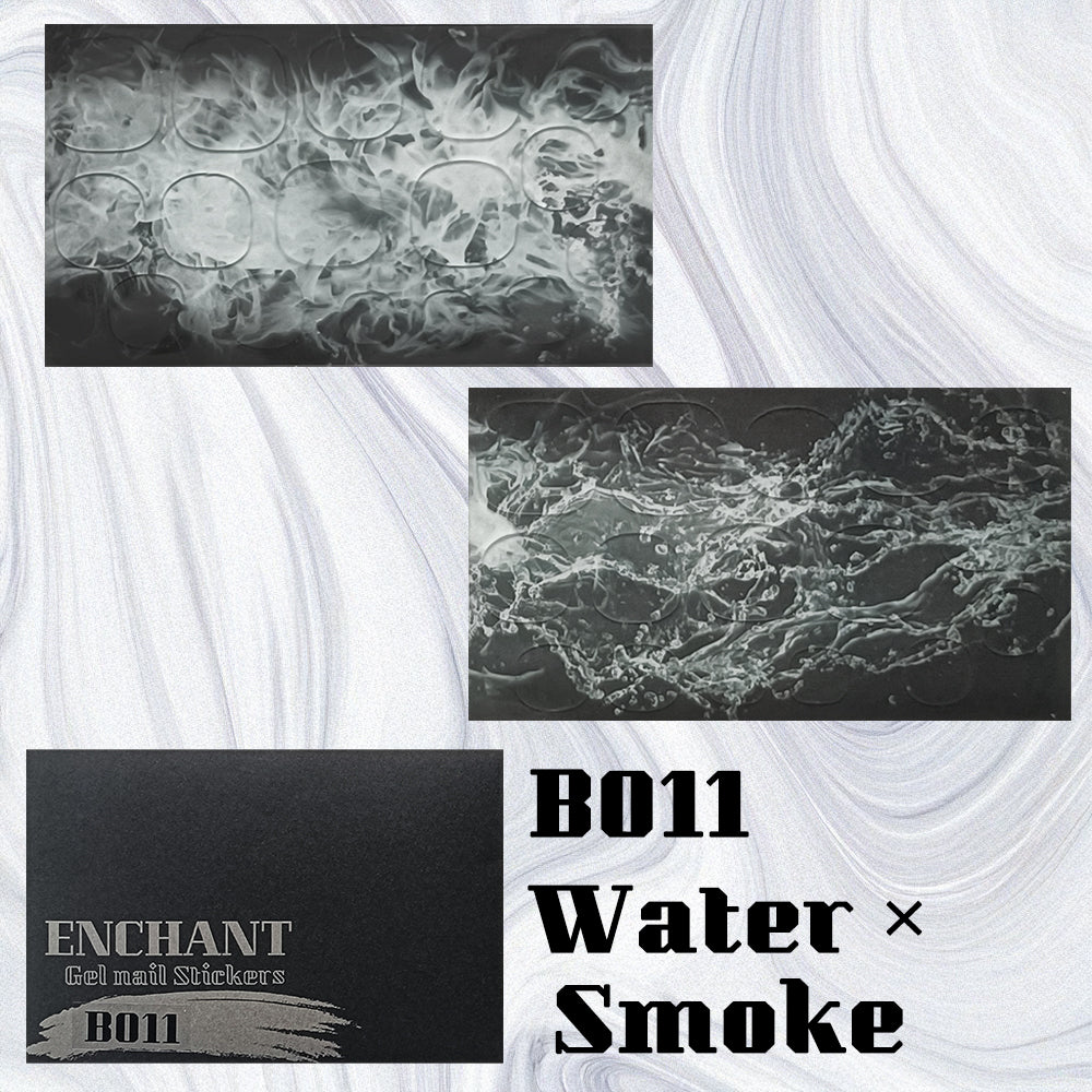 半硬化ジェルネイルシール Gel Nail Stickers【B011】water × Smoke