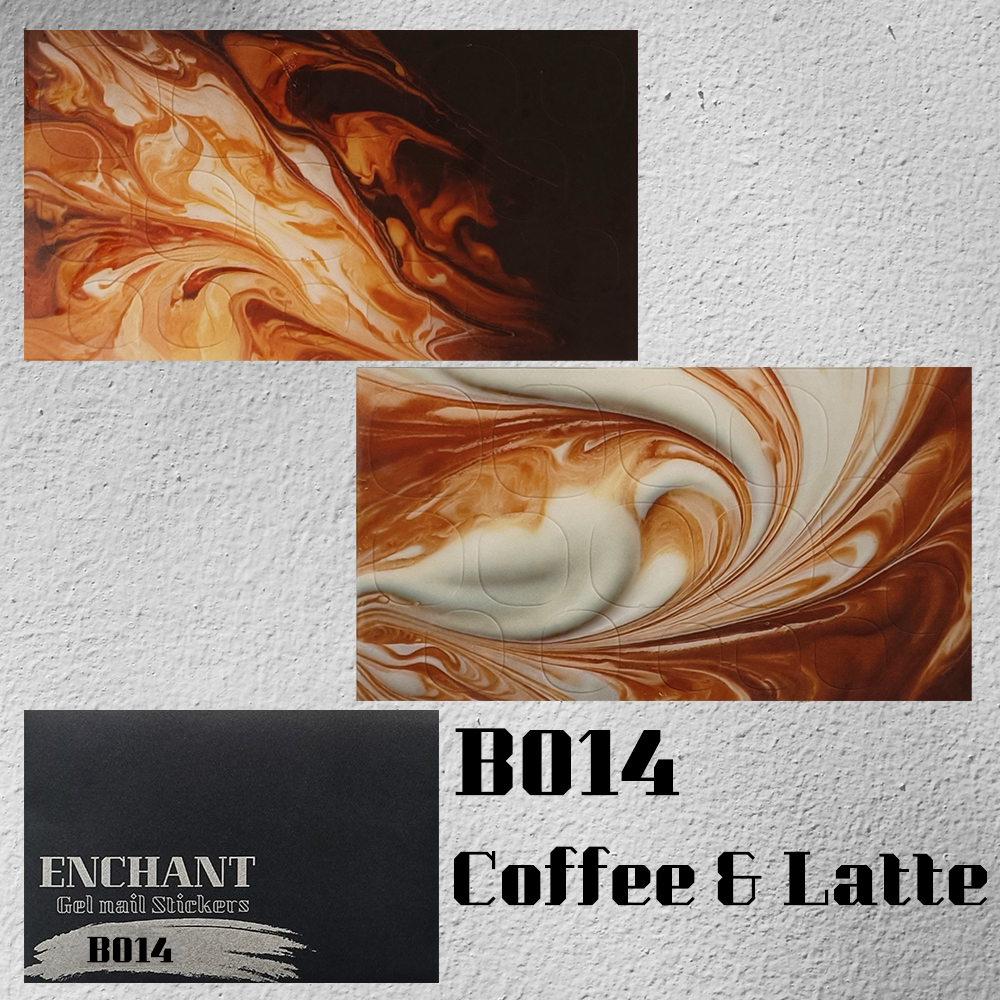 半硬化ジェルネイルシール Gel Nail Stickers【B014】Coffee & Latte