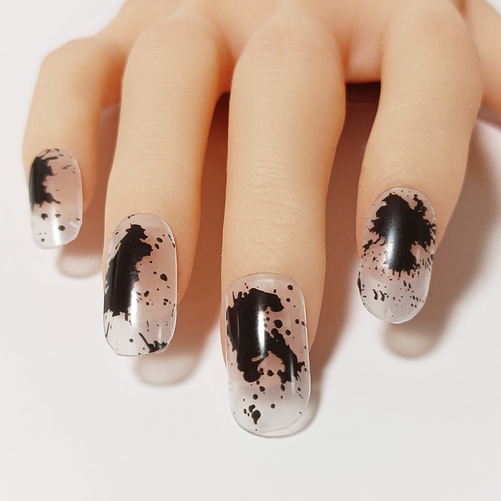 半硬化ジェルネイルシール Gel Nail Stickers【A001】Ink brush : Black - ENCHANT