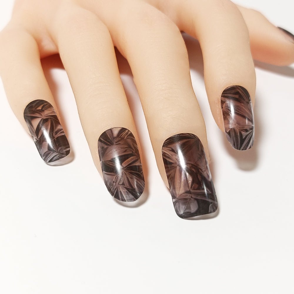半硬化ジェルネイルシール Gel Nail Stickers【A003】Texture : Liquid × Aluminum - ENCHANT