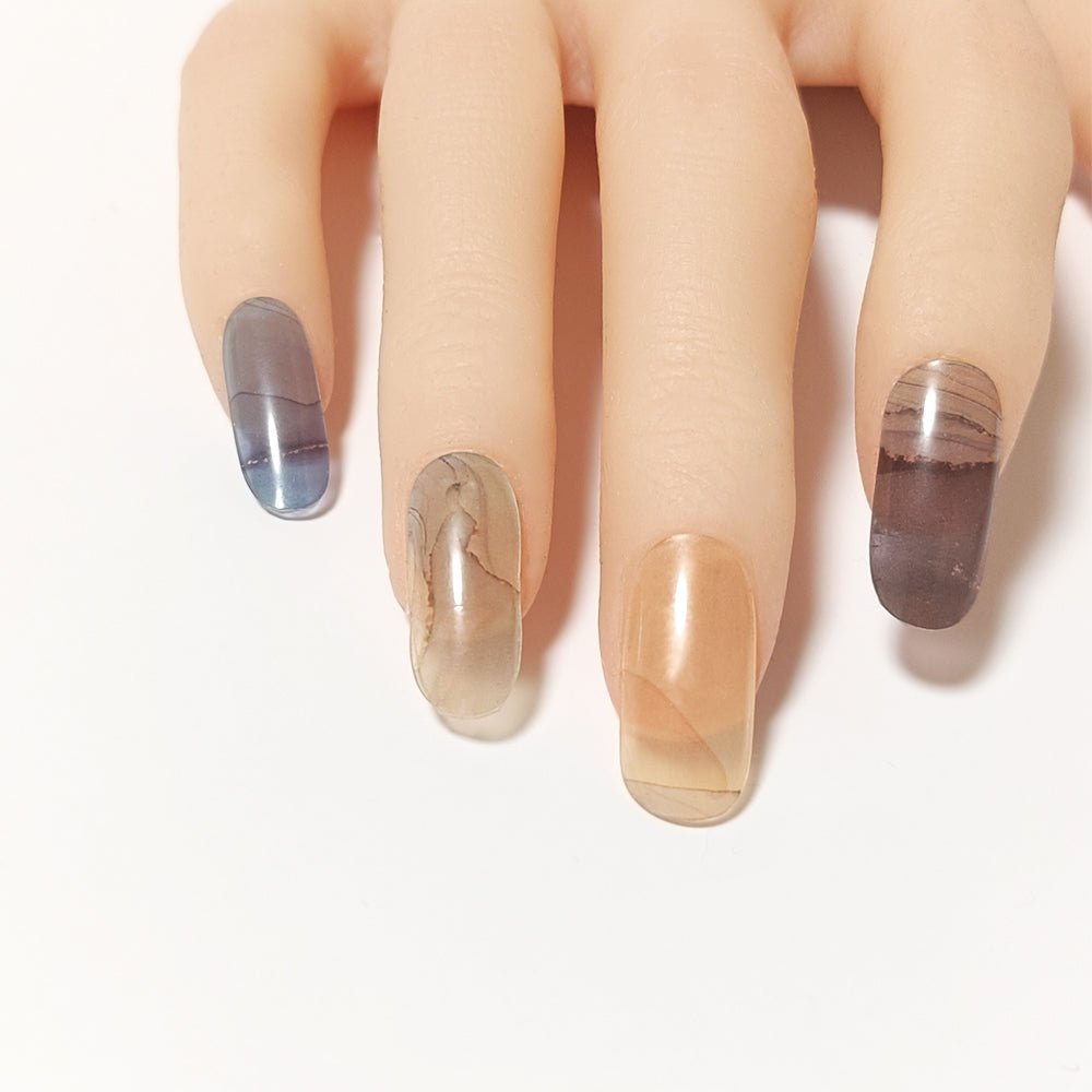 半硬化ジェルネイルシール Gel Nail Stickers【A008】Alcohol ink : Orenge - ENCHANT