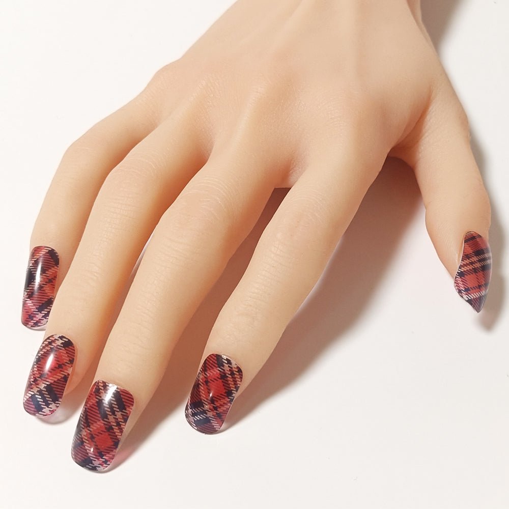 半硬化ジェルネイルシール Gel Nail Stickers【A009】Houndstooth × Plaid - ENCHANT