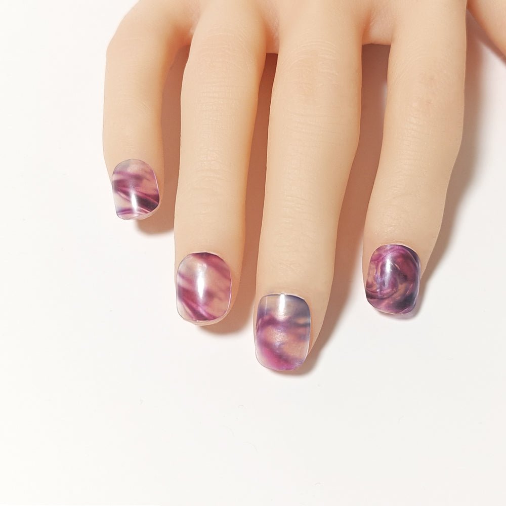 半硬化ジェルネイルシール Gel Nail Stickers【B003】Texture : Liquid × Aluminum - ENCHANT