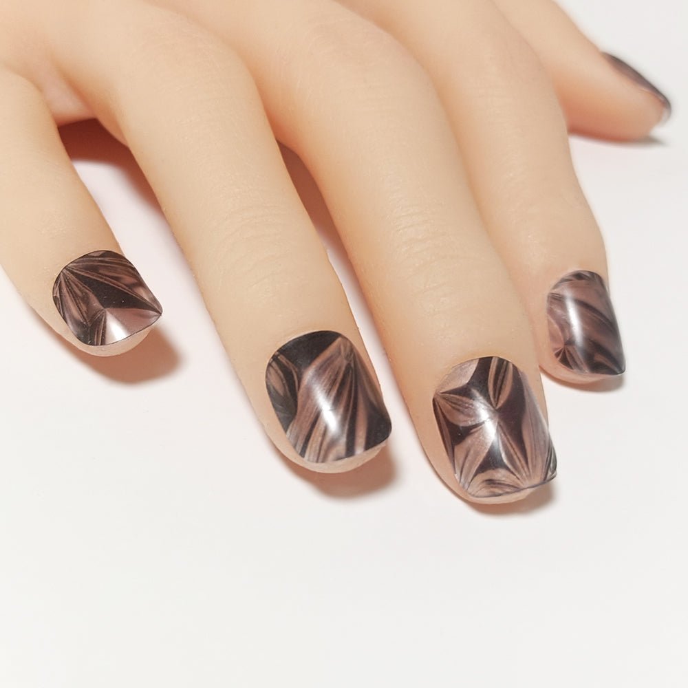 半硬化ジェルネイルシール Gel Nail Stickers【B003】Texture : Liquid × Aluminum - ENCHANT