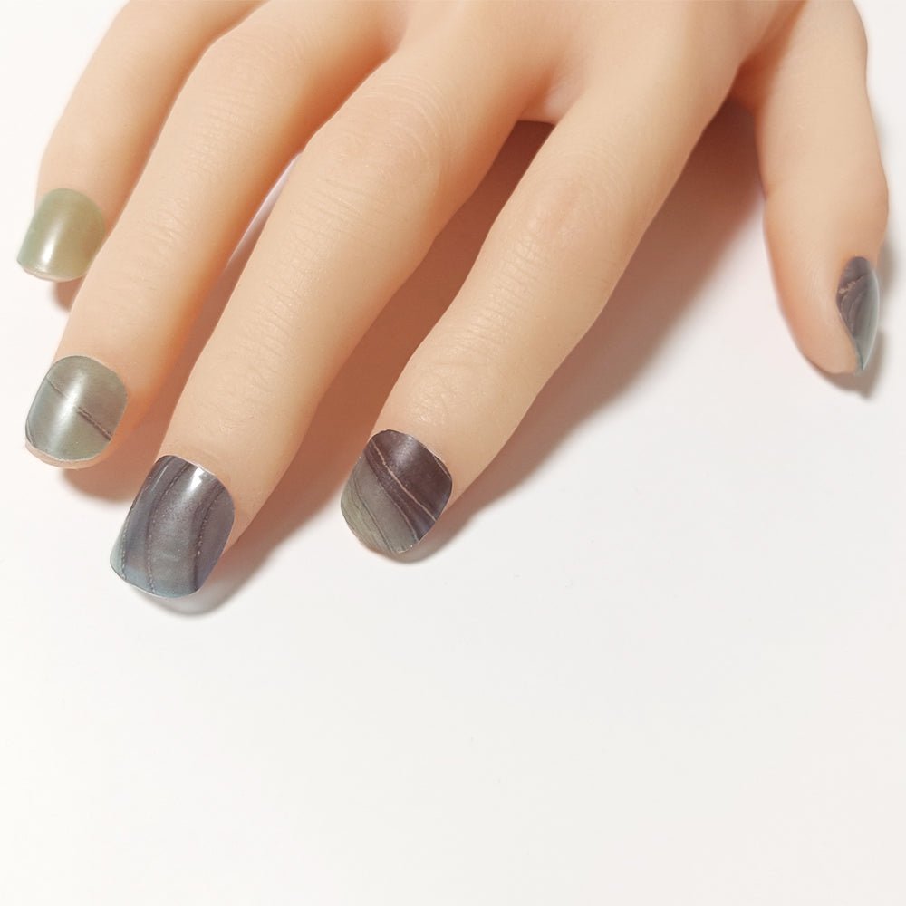 半硬化ジェルネイルシール Gel Nail Stickers【B007】Alcohol ink : Blue × Green - ENCHANT
