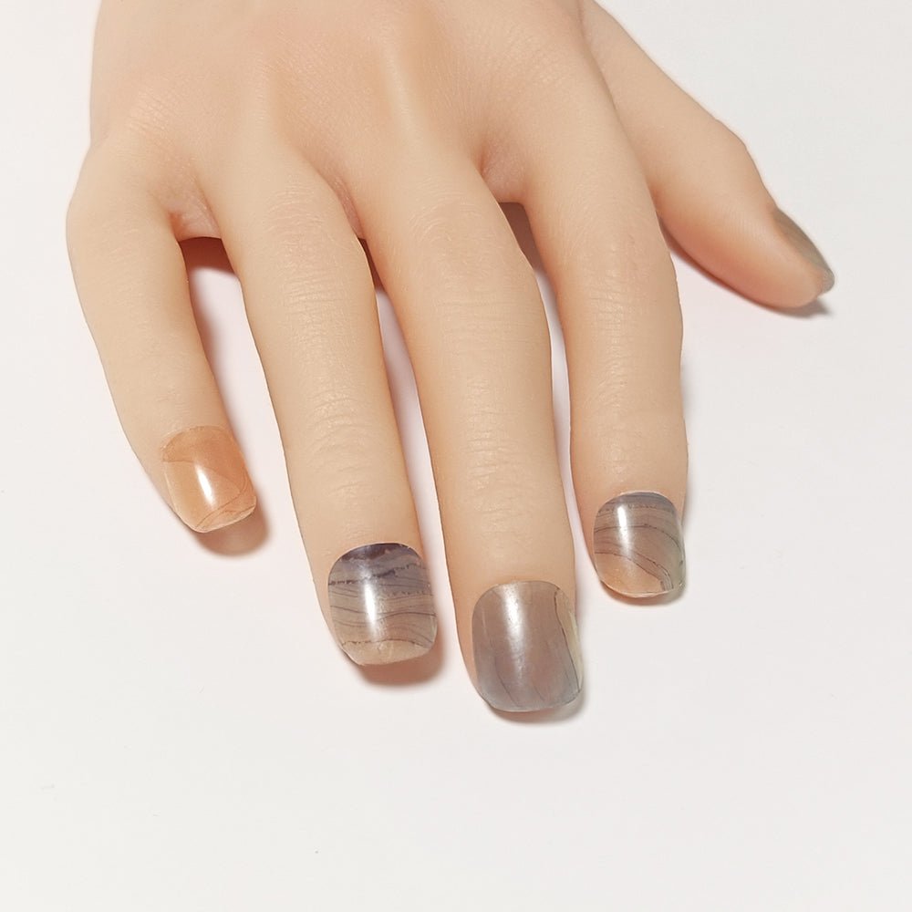 半硬化ジェルネイルシール Gel Nail Stickers【B008】Alcohol ink : Orenge - ENCHANT