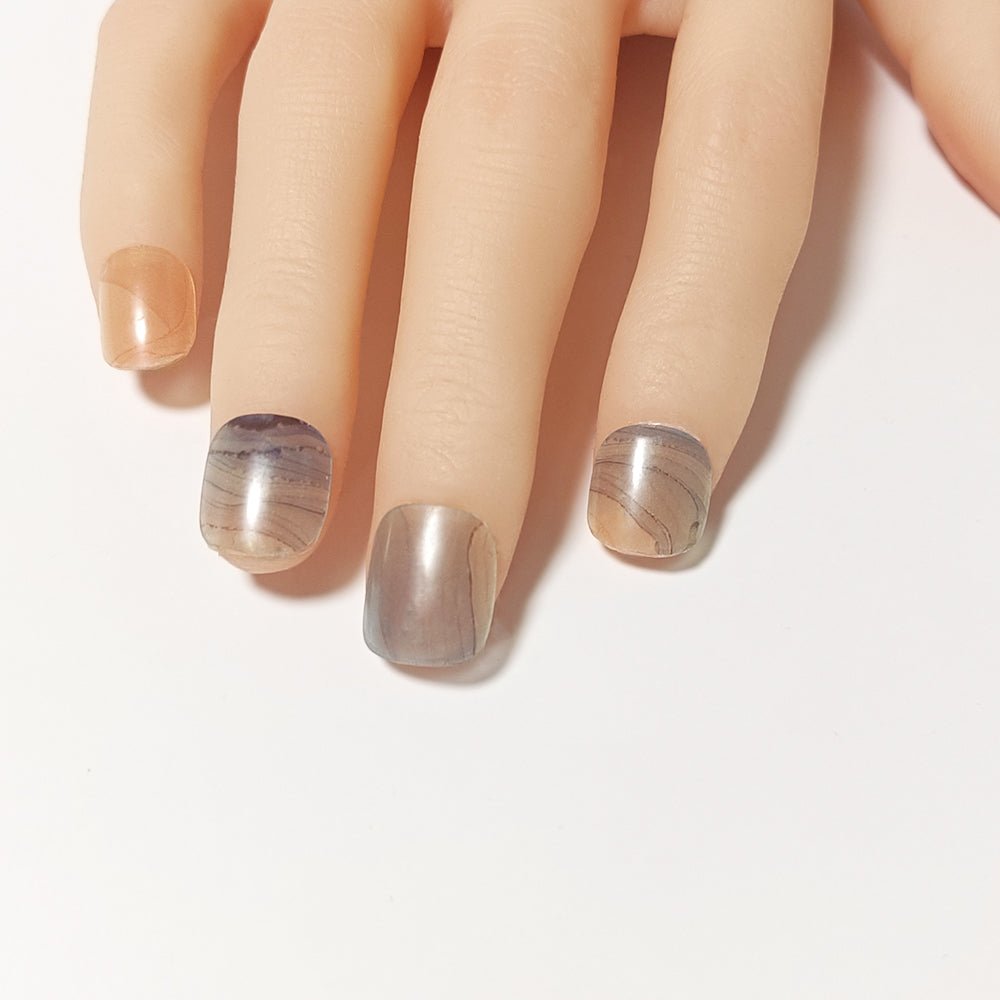 半硬化ジェルネイルシール Gel Nail Stickers【B008】Alcohol ink : Orenge - ENCHANT