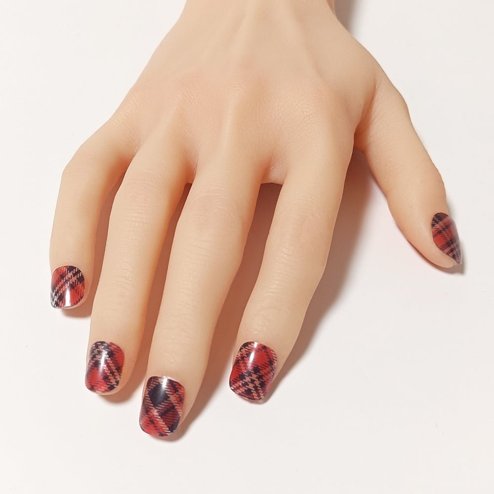 半硬化ジェルネイルシール Gel Nail Stickers【B009】Houndstooth × Plaid - ENCHANT