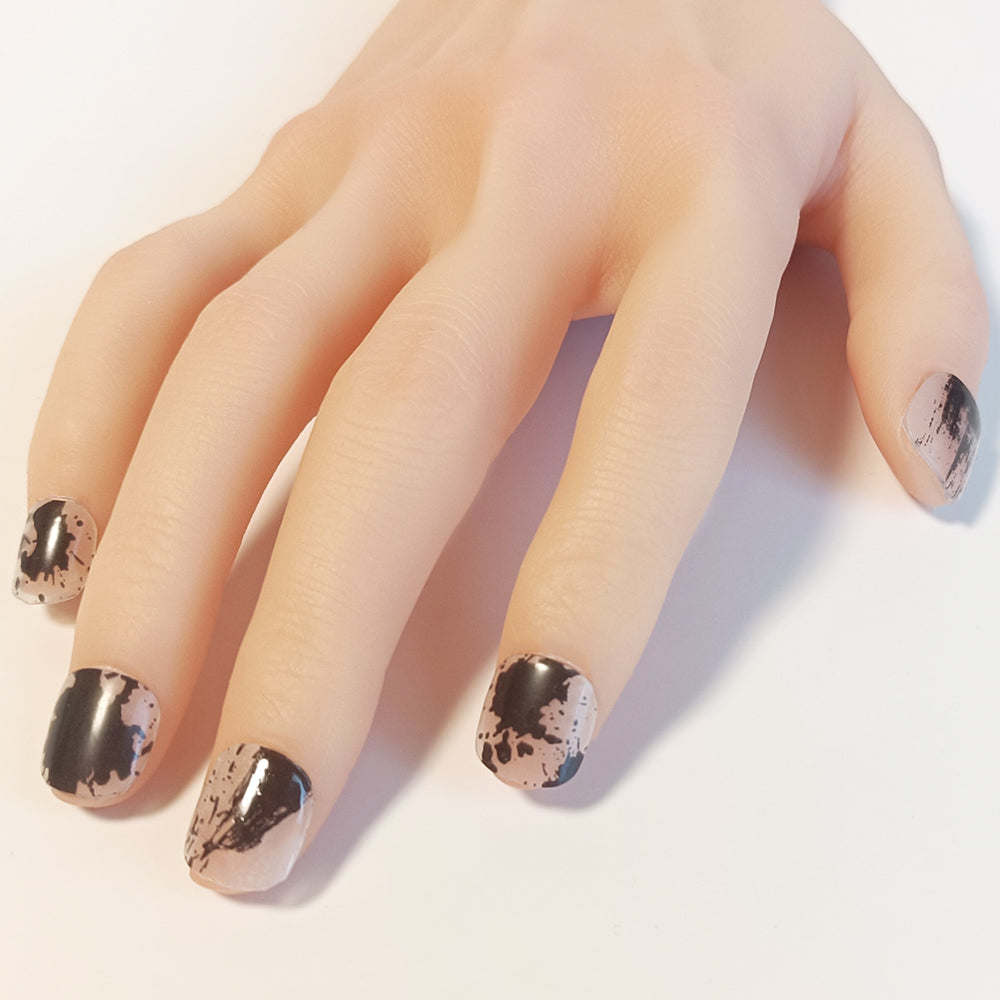 半硬化ジェルネイルシール　Gel Nail Stickers【B001】Ink brush : Black