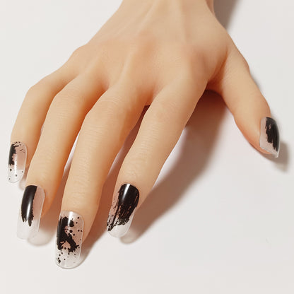 半硬化ジェルネイルシール　Gel Nail Stickers【A001】Ink brush : Black