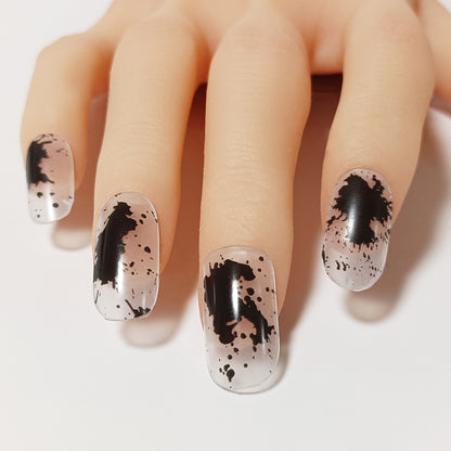 半硬化ジェルネイルシール　Gel Nail Stickers【A001】Ink brush : Black