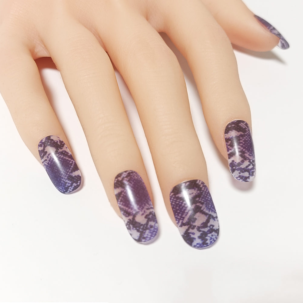 半硬化ジェルネイルシール　Gel Nail Stickers【A010】scale × snake : Red × Blue