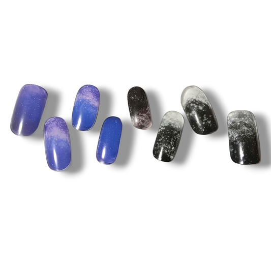Semi-cured gel nail stickers Gel Nail Stickers [A004] Night sky