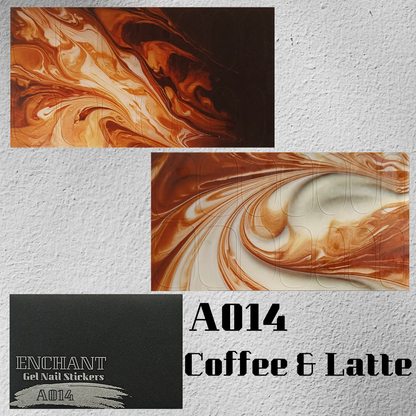 半硬化ジェルネイルシール　Gel Nail Stickers【A014】Coffee & Latte