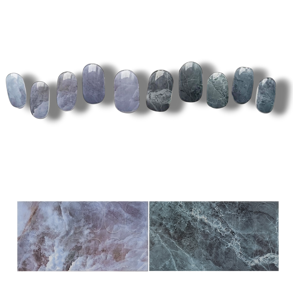 半硬化ジェルネイルシール　Gel Nail Stickers【A015】Bluegray Marble