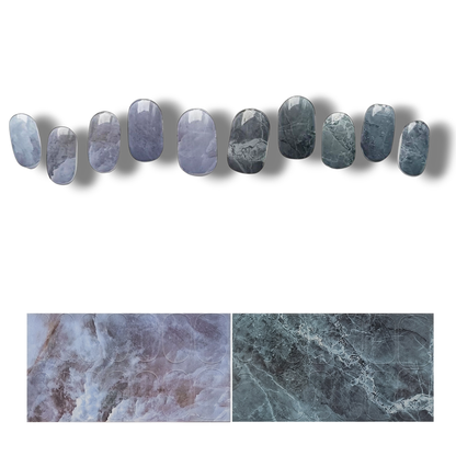 半硬化ジェルネイルシール　Gel Nail Stickers【A015】Bluegray Marble