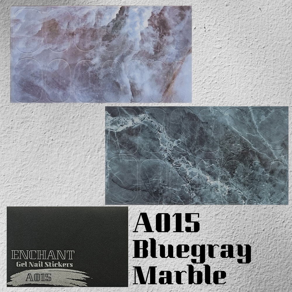 半硬化ジェルネイルシール　Gel Nail Stickers【A015】Bluegray Marble