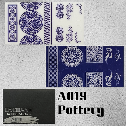 半硬化ジェルネイルシール　Gel Nail Stickers【A019】Pottery