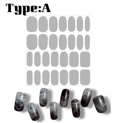 半硬化ジェルネイルシール　Gel Nail Stickers【A015】Bluegray Marble