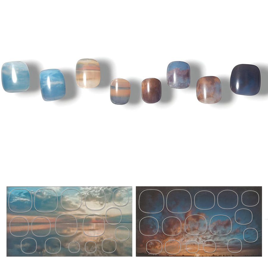 半硬化ジェルネイルシール　Gel Nail Stickers【B002】Sunset × Sunrise