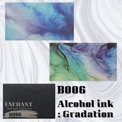 半硬化ジェルネイルシール　Gel Nail Stickers【B006】Alcohol ink : Gradation