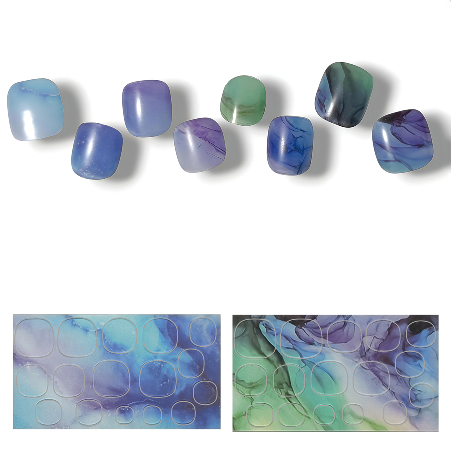 半硬化ジェルネイルシール　Gel Nail Stickers【B006】Alcohol ink : Gradation