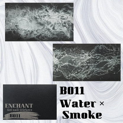 半硬化ジェルネイルシール　Gel Nail Stickers【B011】water × Smoke