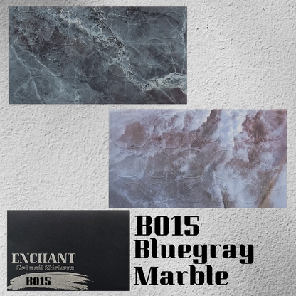 半硬化ジェルネイルシール　Gel Nail Stickers【B015】Bluegray Marble
