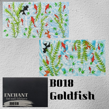 半硬化ジェルネイルシール　Gel Nail Stickers【B018】Goldfish