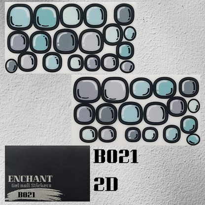 半硬化ジェルネイルシール　Gel Nail Stickers【B021】2D
