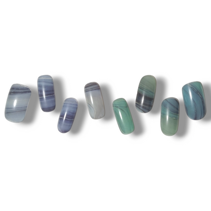 半硬化ジェルネイルシール　Gel Nail Stickers【A007】Alcohol ink : Blue × Green